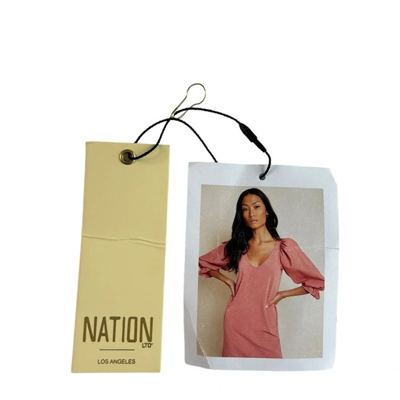 NATION LTD Oralia Flounce Mini Dress in Pink Cheeks Sz S EUC - Picture 6 of 11